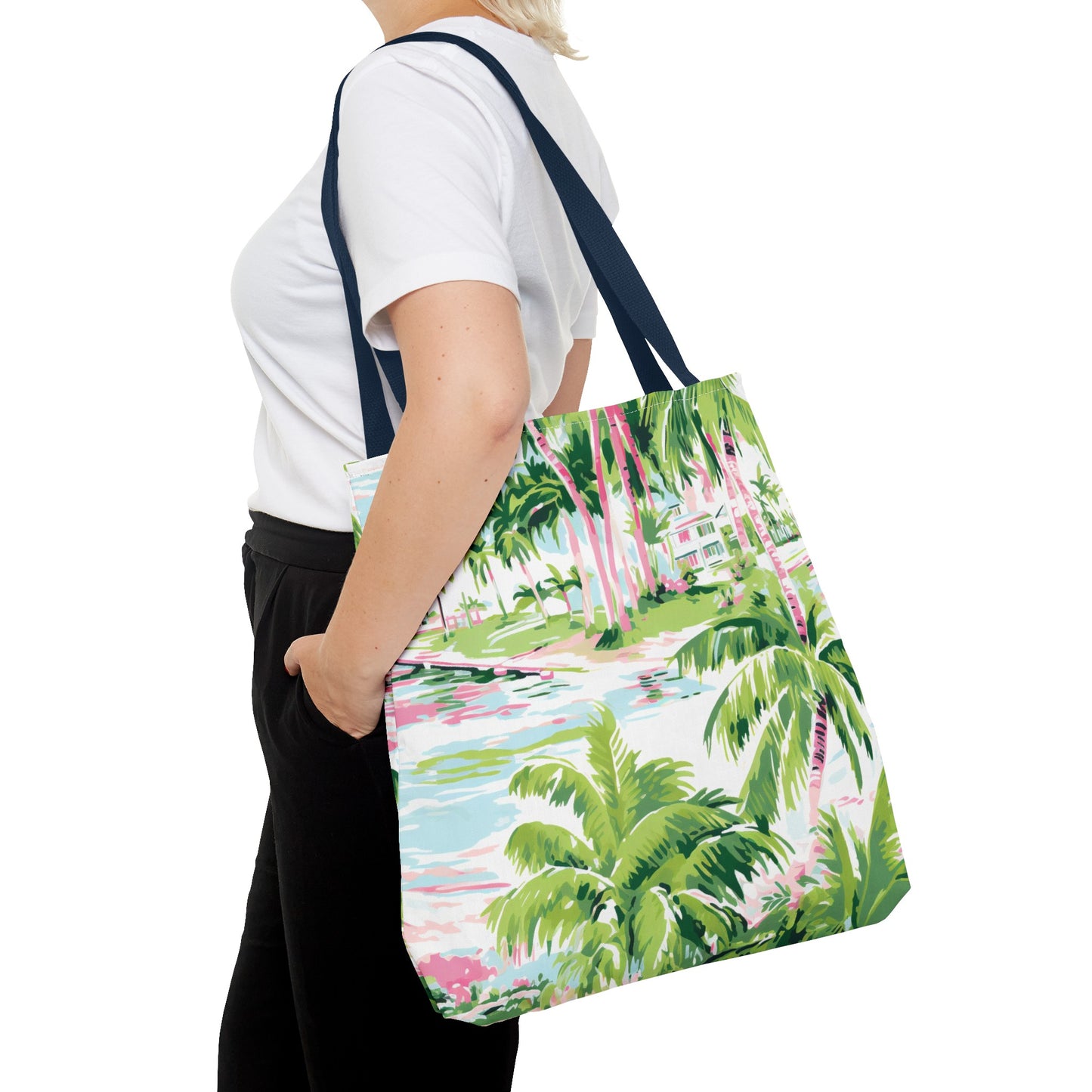 Preppy Tropical Villa Tote Bag
