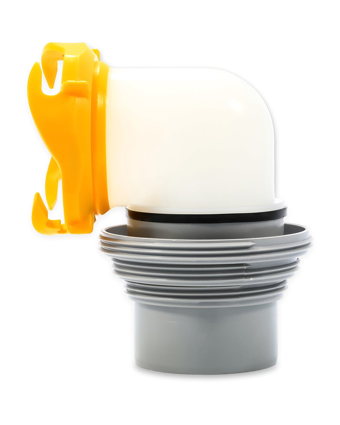 Camco Revolution RV Sewer Hose Bayonet Elbow | Features a Built-In Gasket for an Odor-Tight Connection, a 360-Degree Swivel for Easy Install, and Includes a 4-in-1 Adapter (39471)