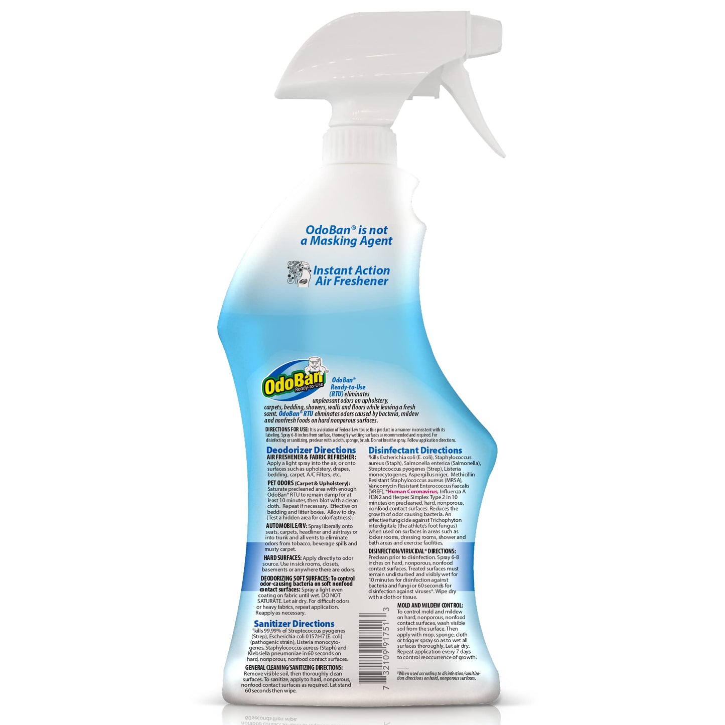 OdoBan Disinfectant and Odor Eliminator, Ready-to-Use 32 oz Spray Bottle and 1 Gallon Concentrate, Fresh Linen Scent