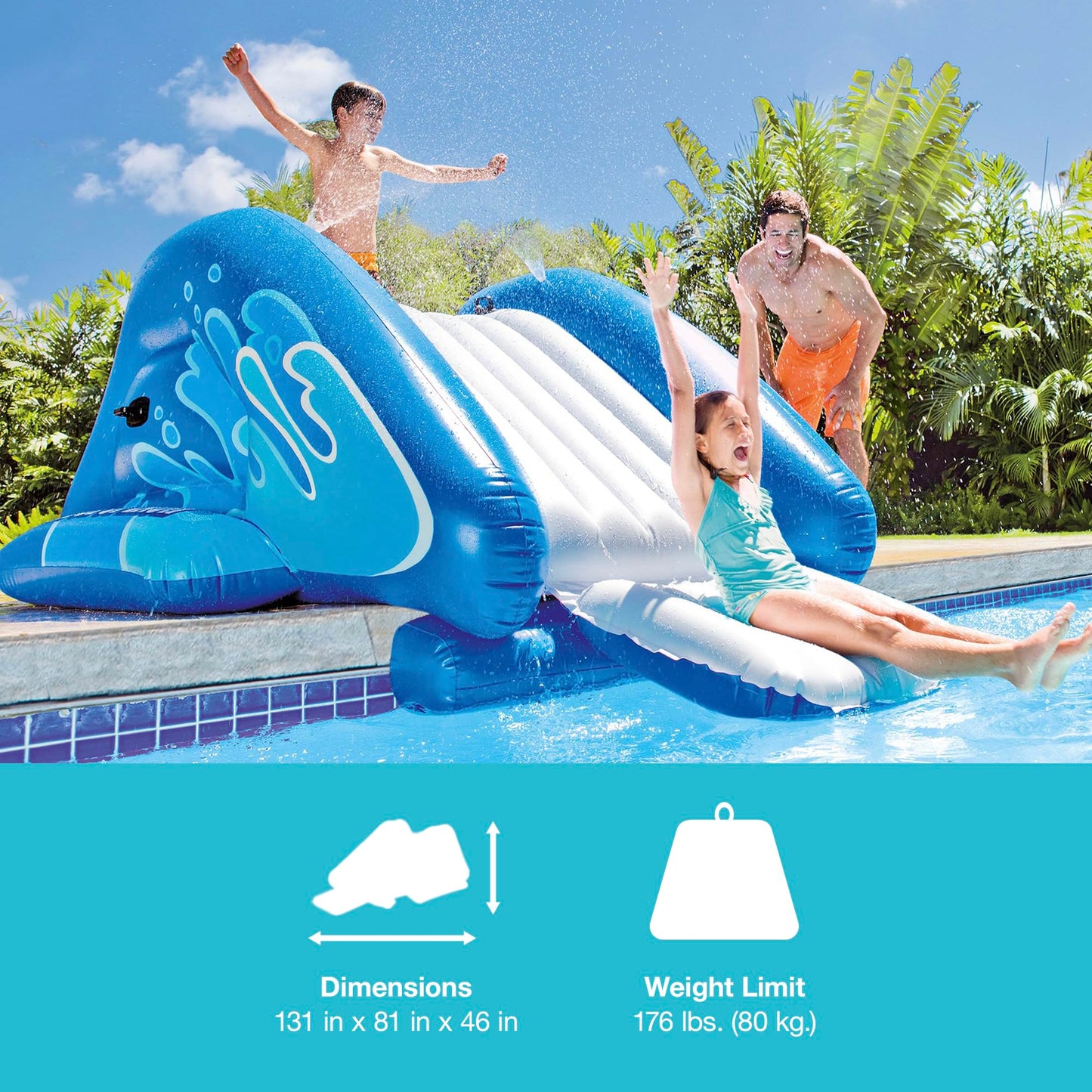 Inflatable Swimming Pool Water Slide with Sprayers