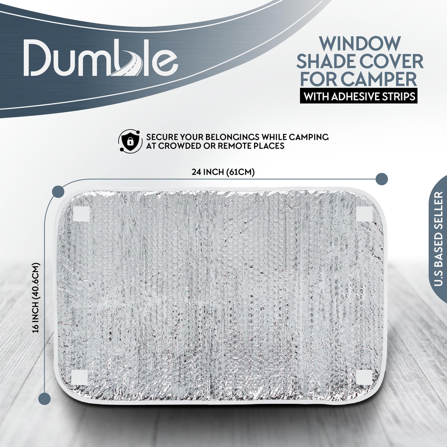Dumble RV Window Shade Cover for Camper Door - 16x24 Inch Thin Shade RV Door Window Motorhome Accessories - Foil Insulation Reflective Window Cover