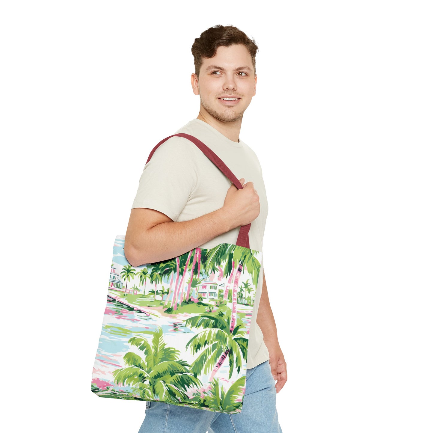 Preppy Tropical Villa Tote Bag