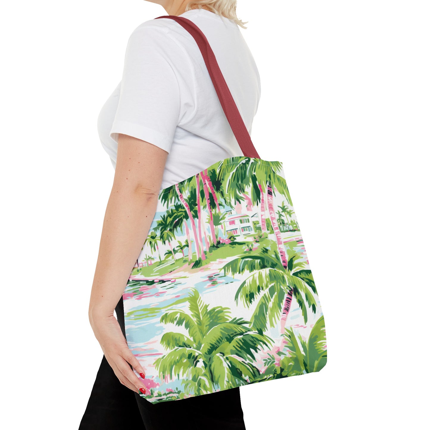 Preppy Tropical Villa Tote Bag