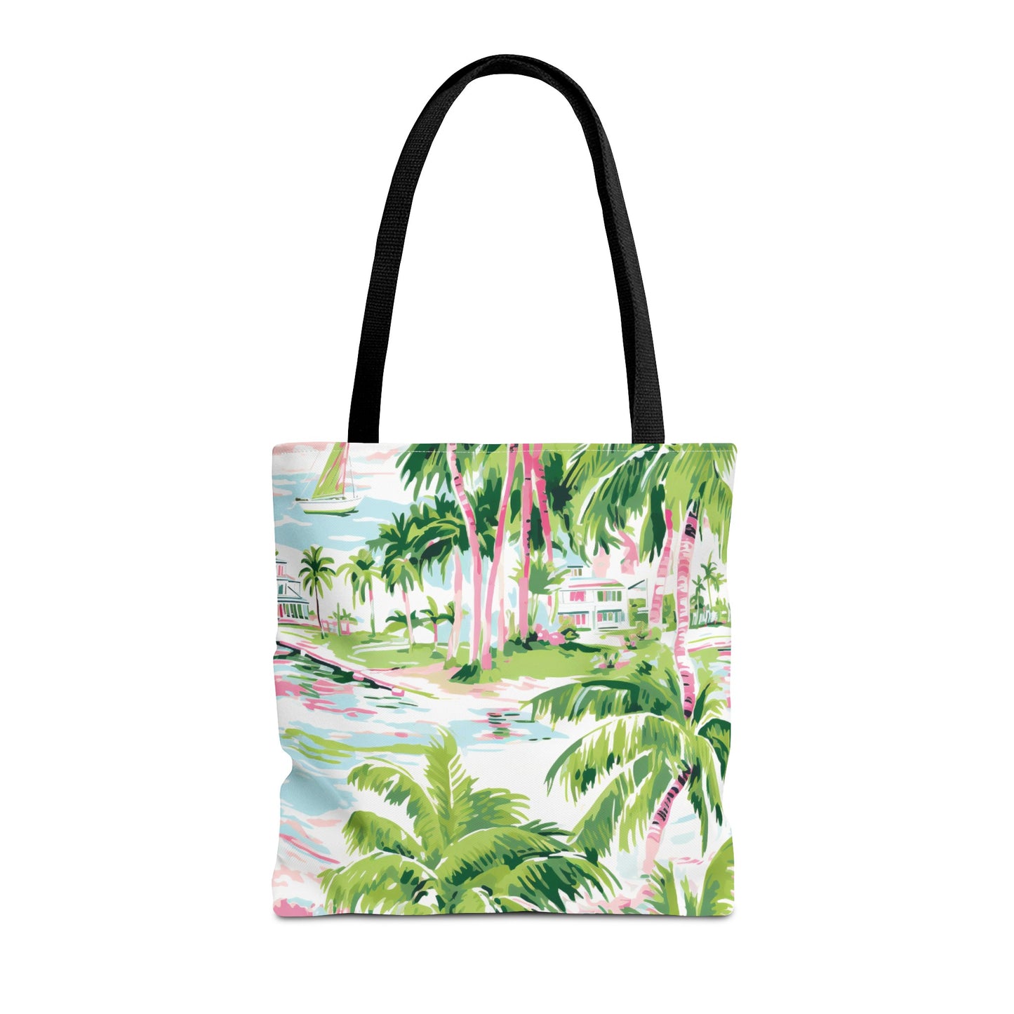 Preppy Tropical Villa Tote Bag
