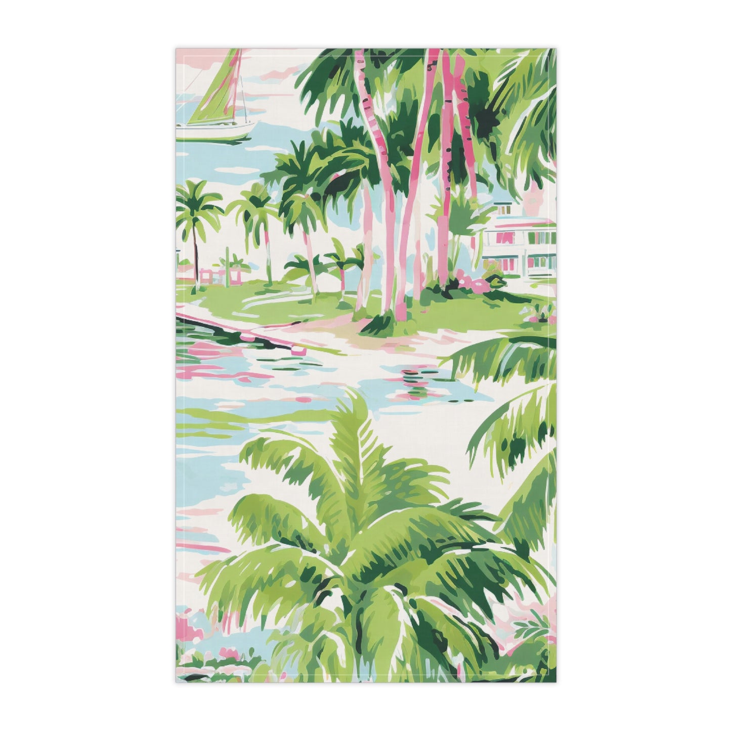 Preppy Tropical Villa Kitchen Towel