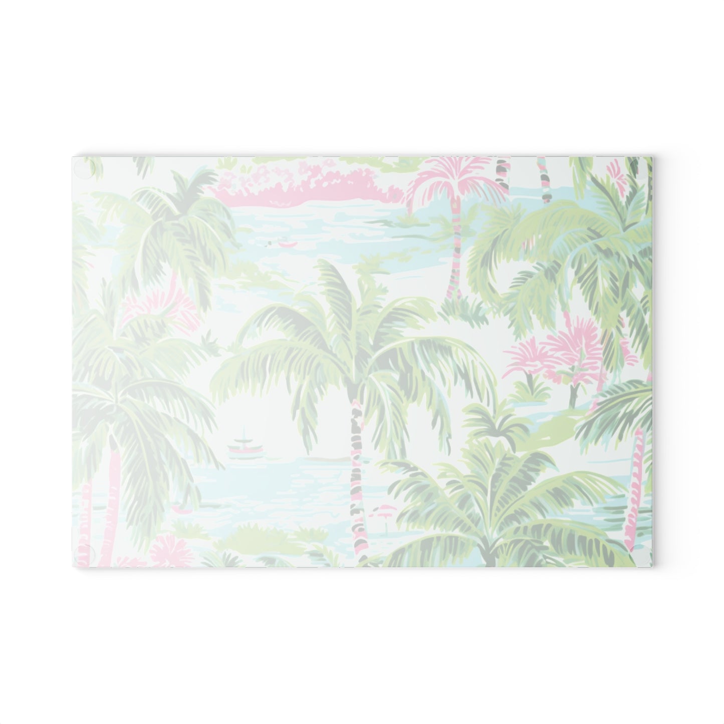 Preppy Tropical Ocean Glass Cutting Board