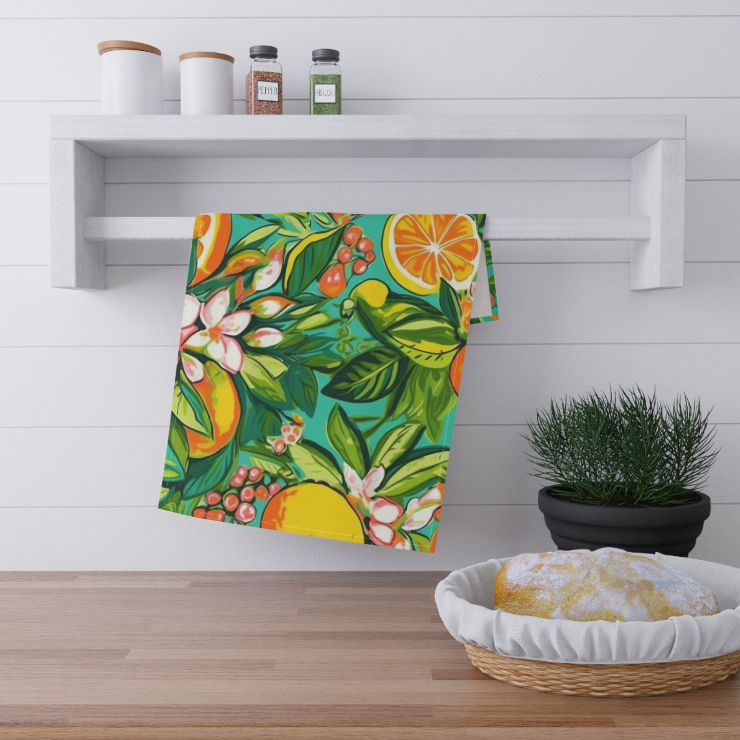 Fresh Green Citrus Kitchen Towel