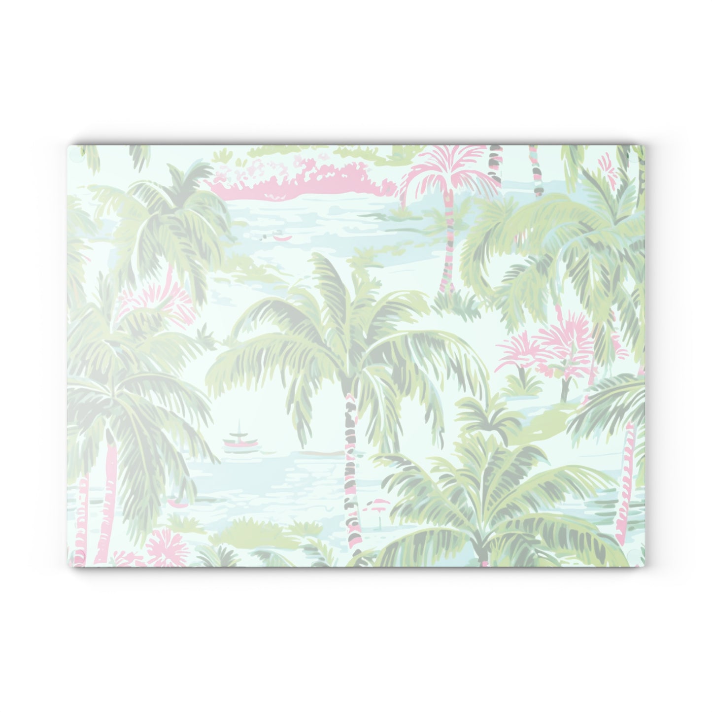 Preppy Tropical Ocean Glass Cutting Board