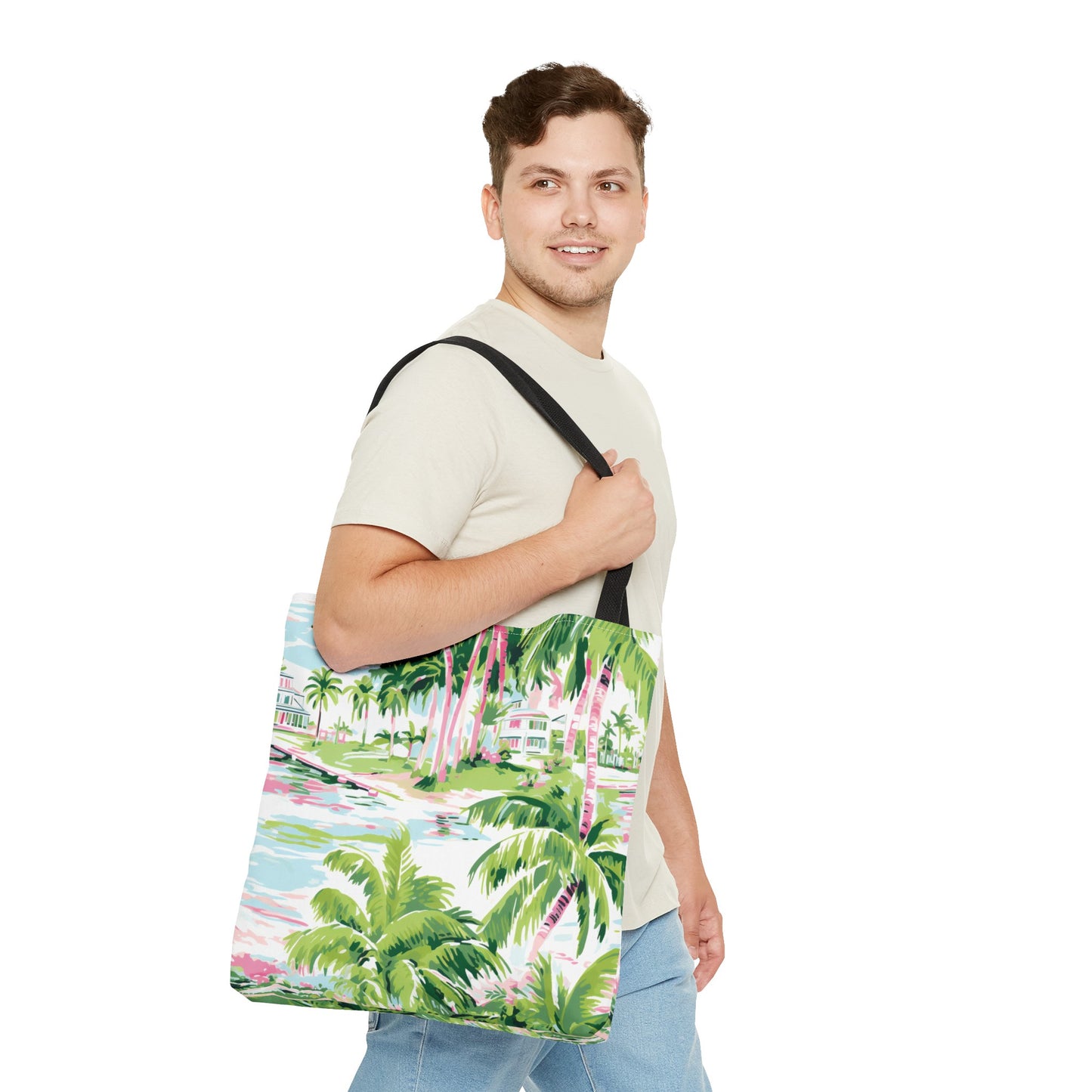 Preppy Tropical Villa Tote Bag