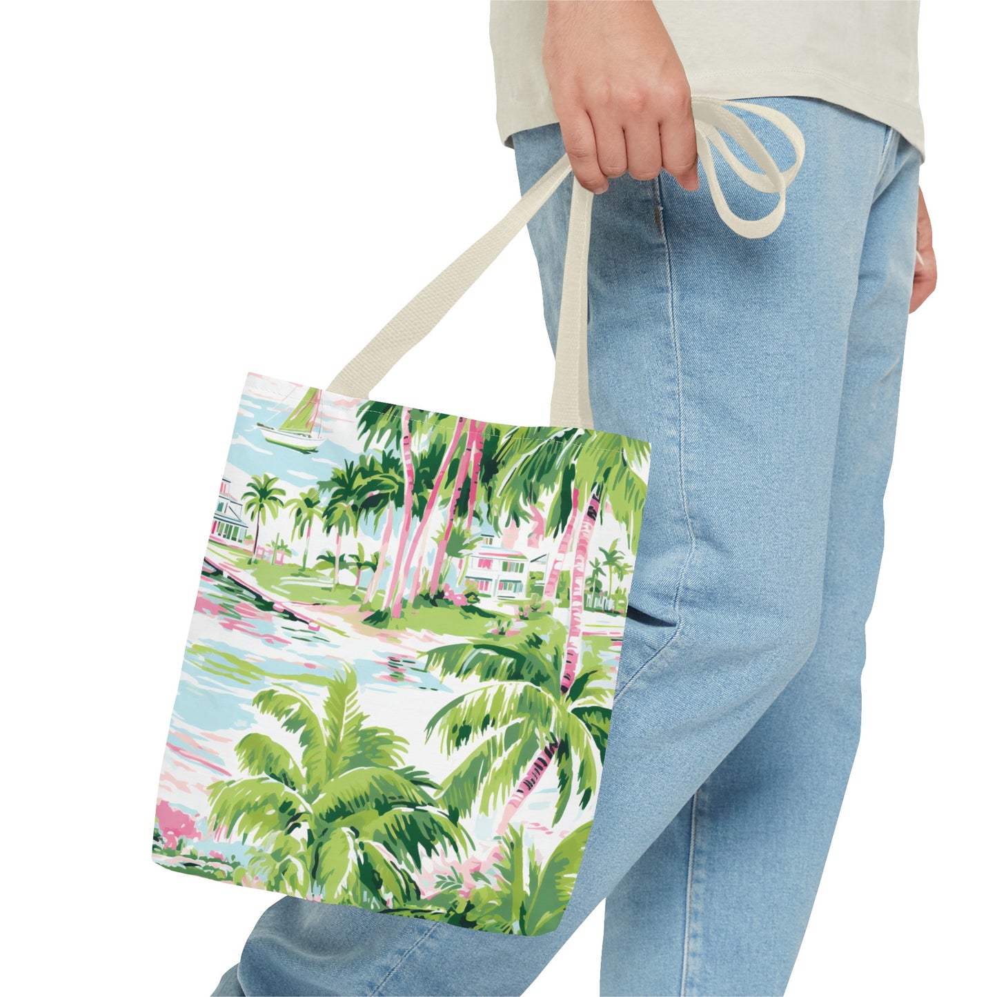 Preppy Tropical Villa Tote Bag