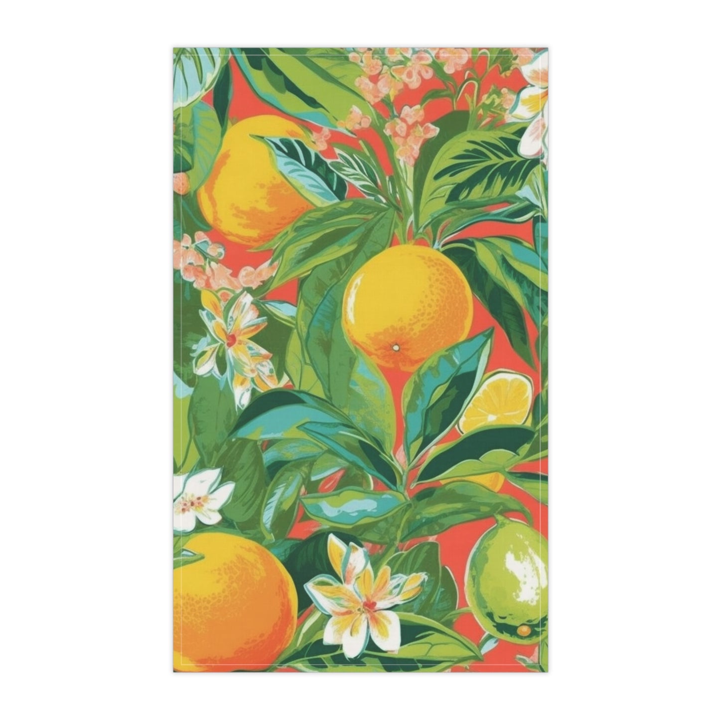 Fresh Coral Citrus Kitchen Towel