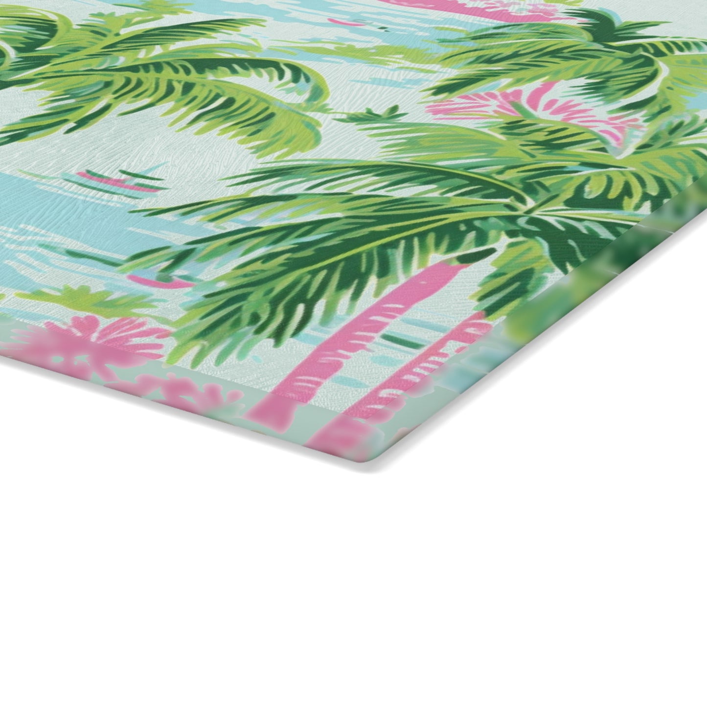 Preppy Tropical Ocean Glass Cutting Board