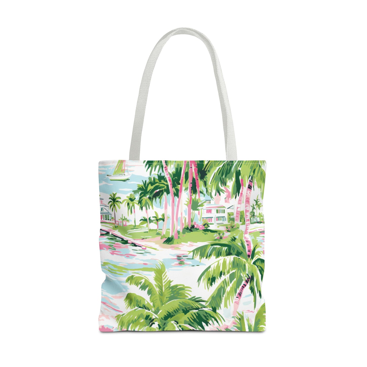 Preppy Tropical Villa Tote Bag