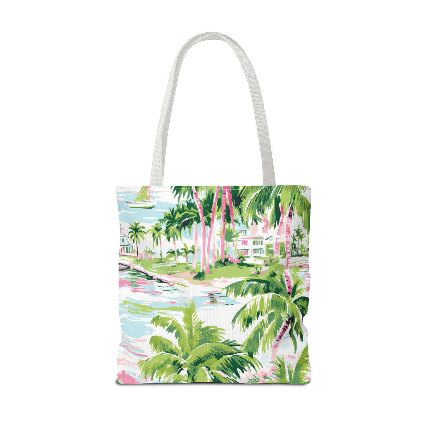 Preppy Tropical Villa Tote Bag