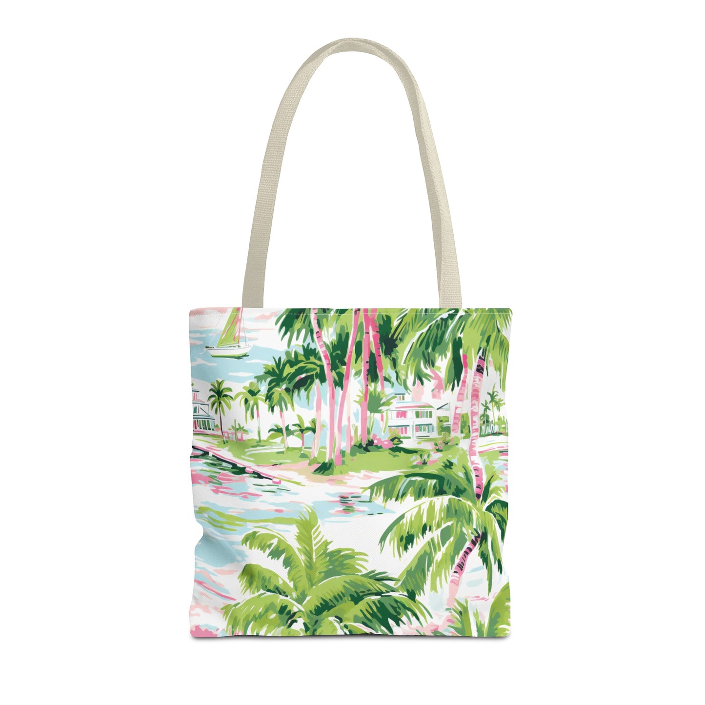 Preppy Tropical Villa Tote Bag