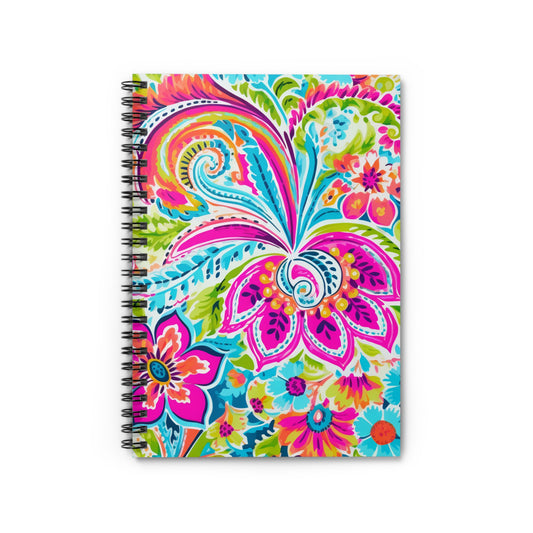 Bright Paisley Spiral Notebook - Ruled Line