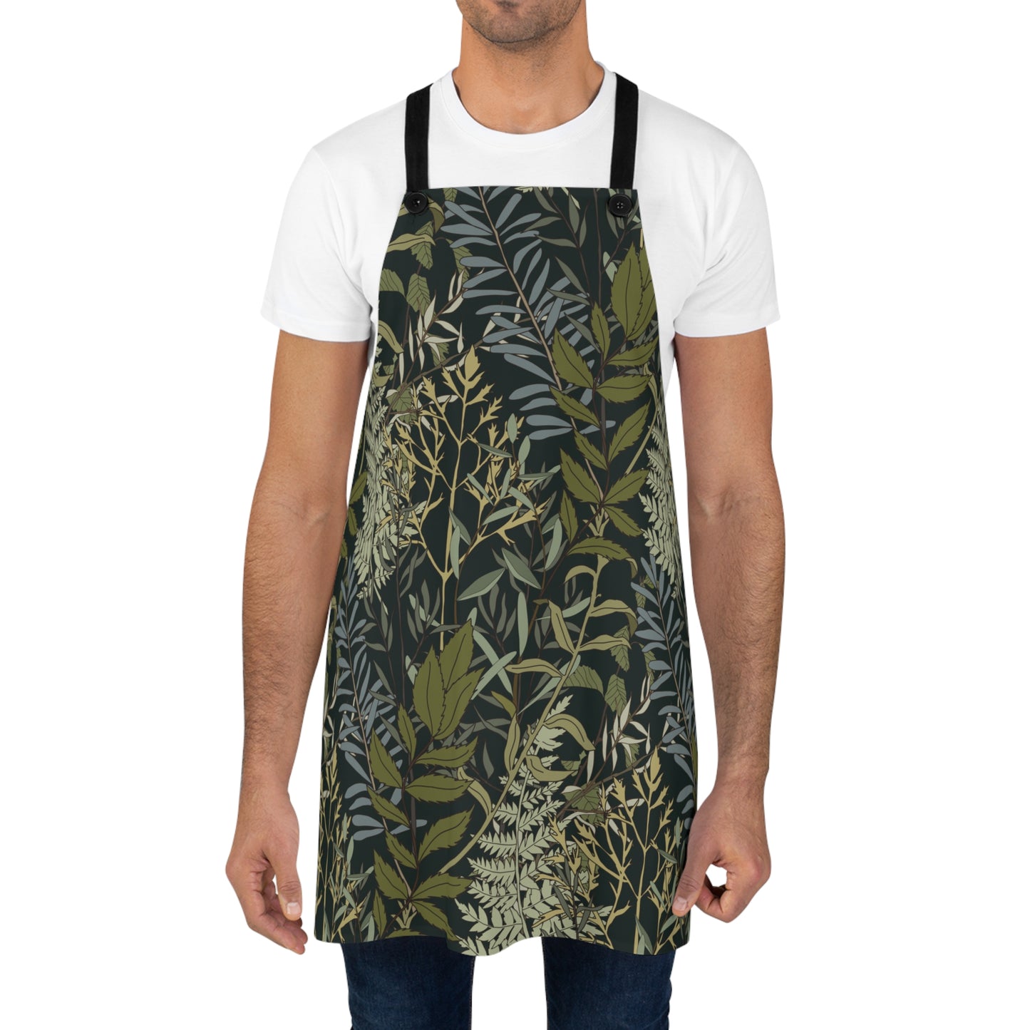 Retro Dark Leaves Apron