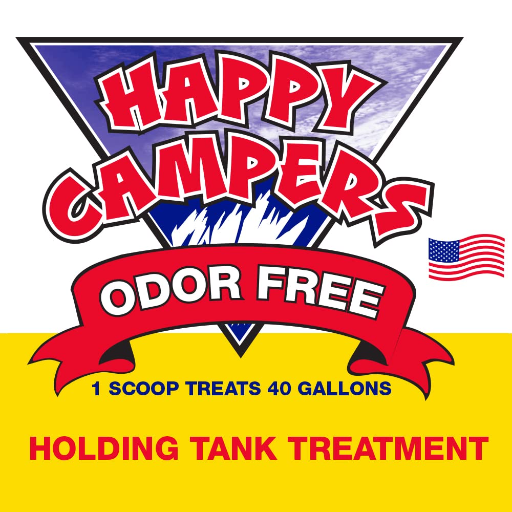 Happy Campers RV Toilet Treatment - 64 Black or Gray Holding Tank Deodorizer Treatments for RVs