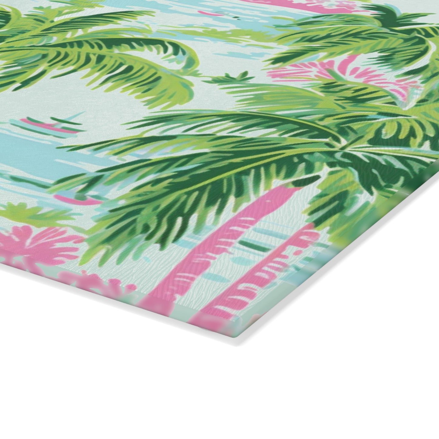 Preppy Tropical Ocean Glass Cutting Board