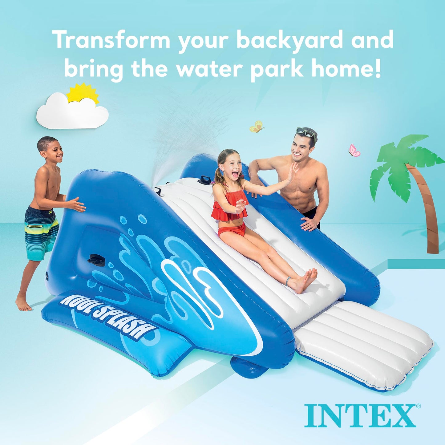 Inflatable Swimming Pool Water Slide with Sprayers