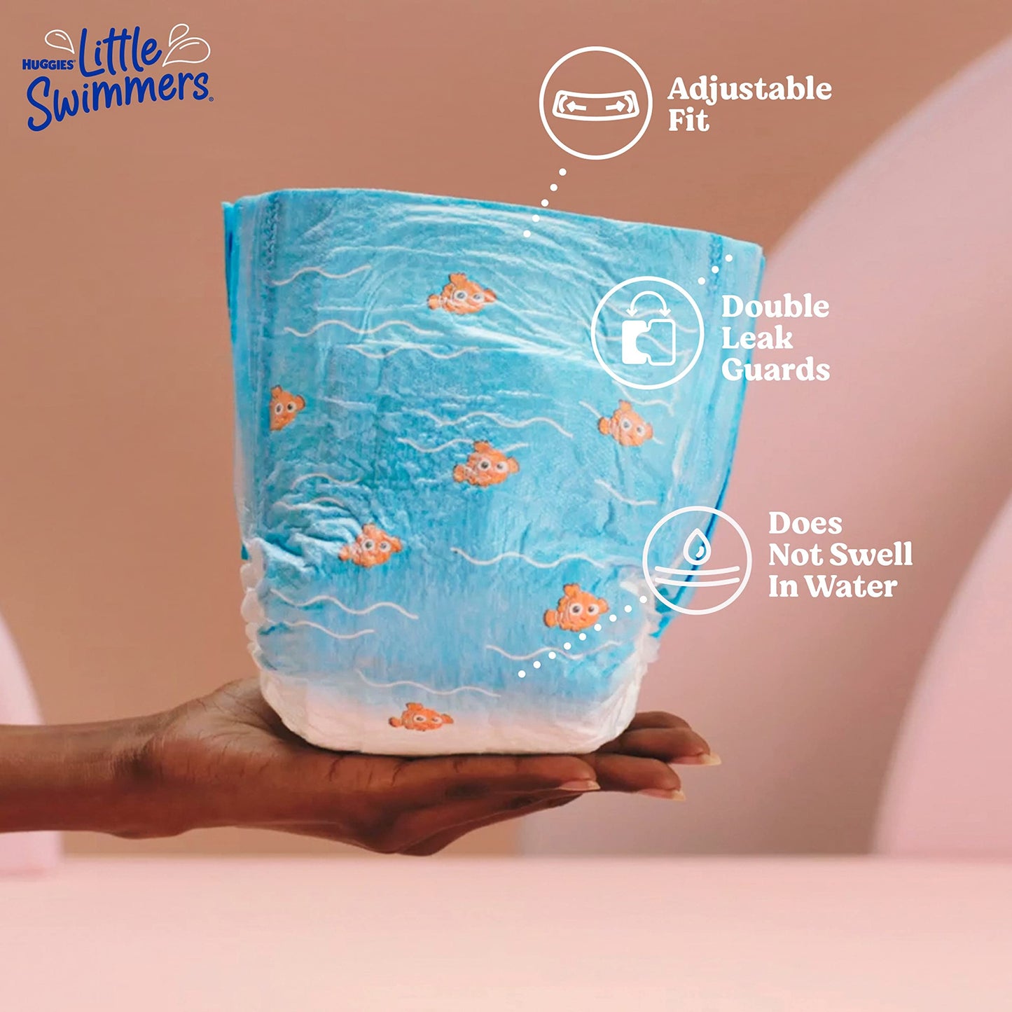 Huggies Little Swimmers Disposable Swim Diapers, Size 5-6 (32+ lbs), 34 Ct (2 packs of 17), Packaging May Vary