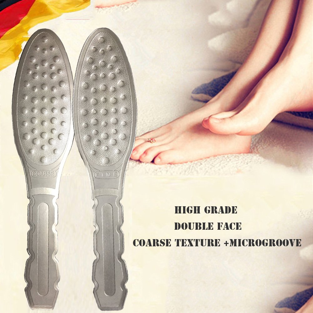 Coopsion Stainless Steel Foot File and Callus Remover - Double-Side Grinding(Silver)