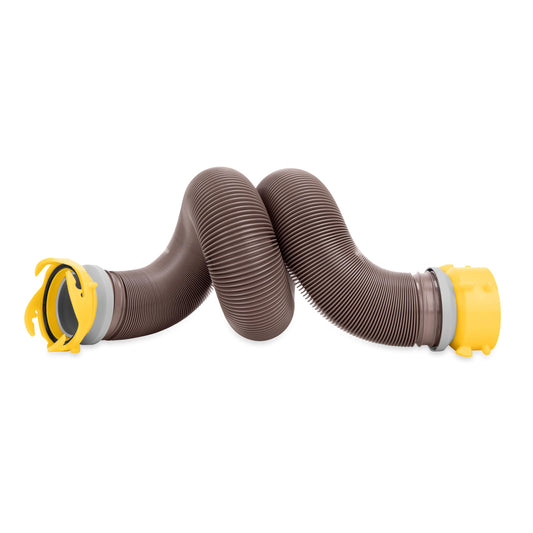 Camco Revolution 10-Foot Camper/RV Sewer Hose Kit | Features Pre-Attached 360-Degree Rotating Fittings | Includes Wire Guards (39639)