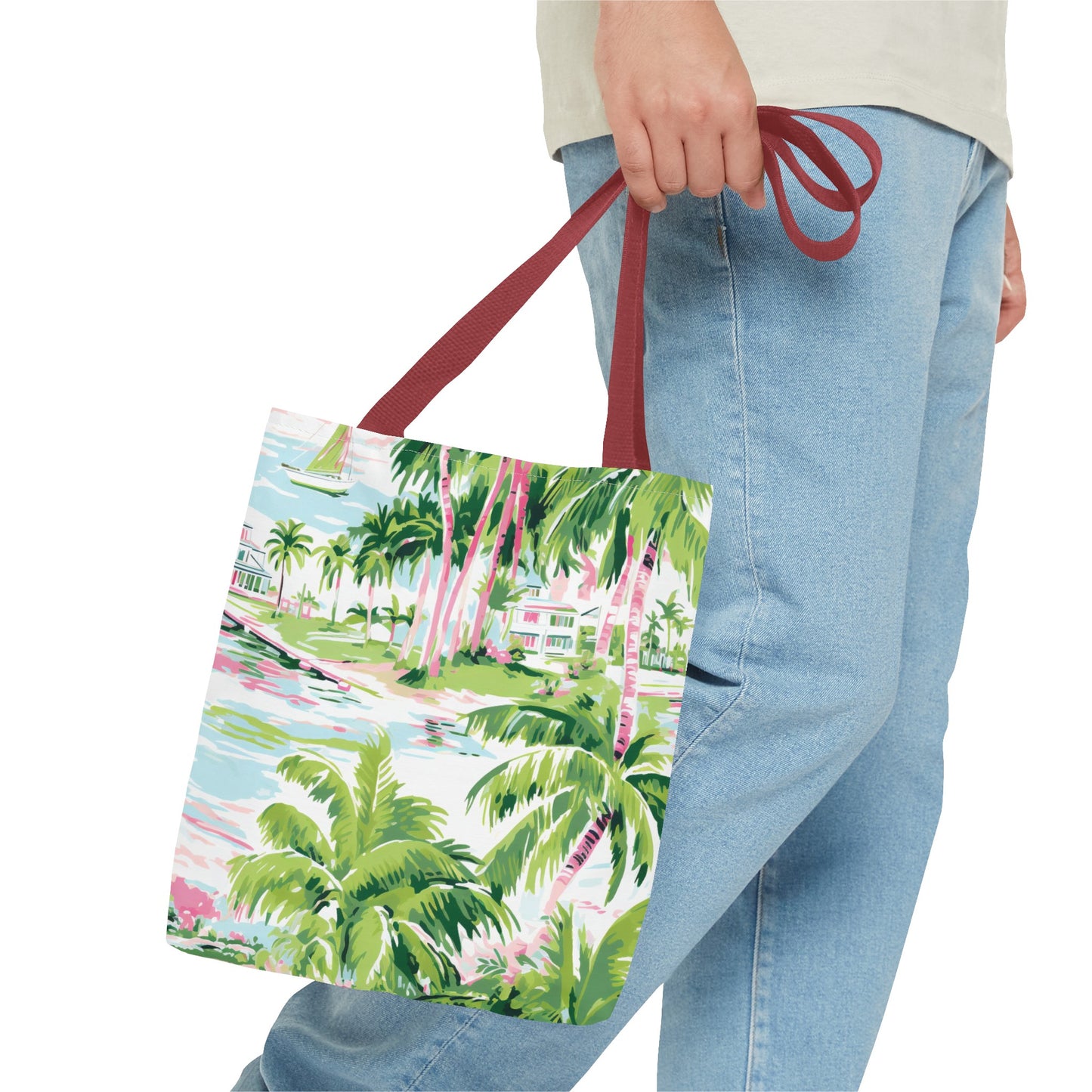 Preppy Tropical Villa Tote Bag