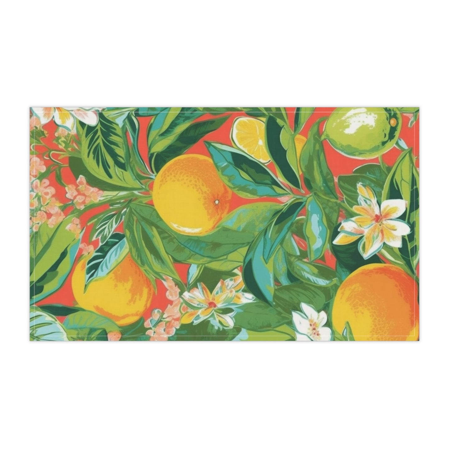 Fresh Coral Citrus Kitchen Towel