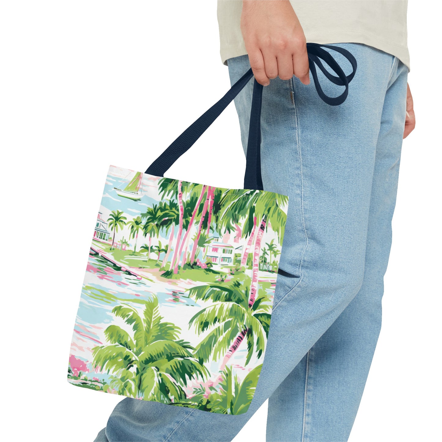Preppy Tropical Villa Tote Bag