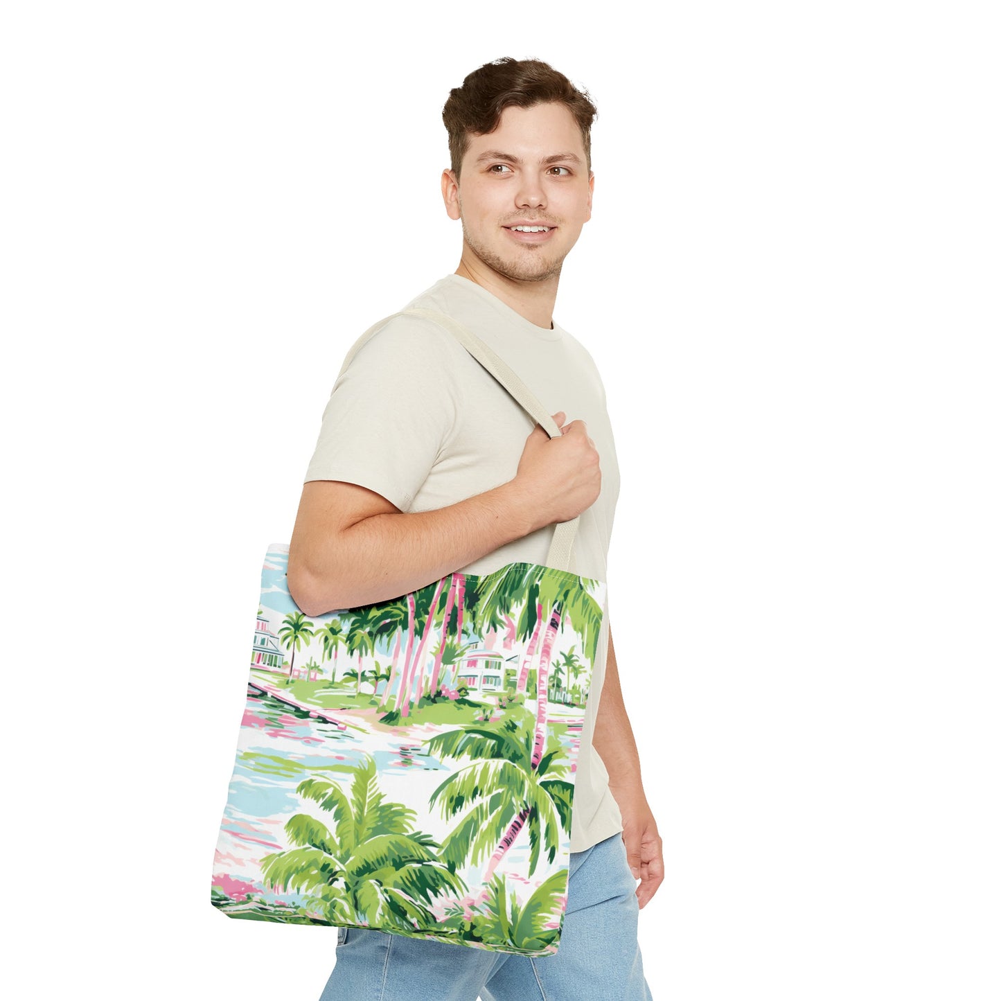 Preppy Tropical Villa Tote Bag