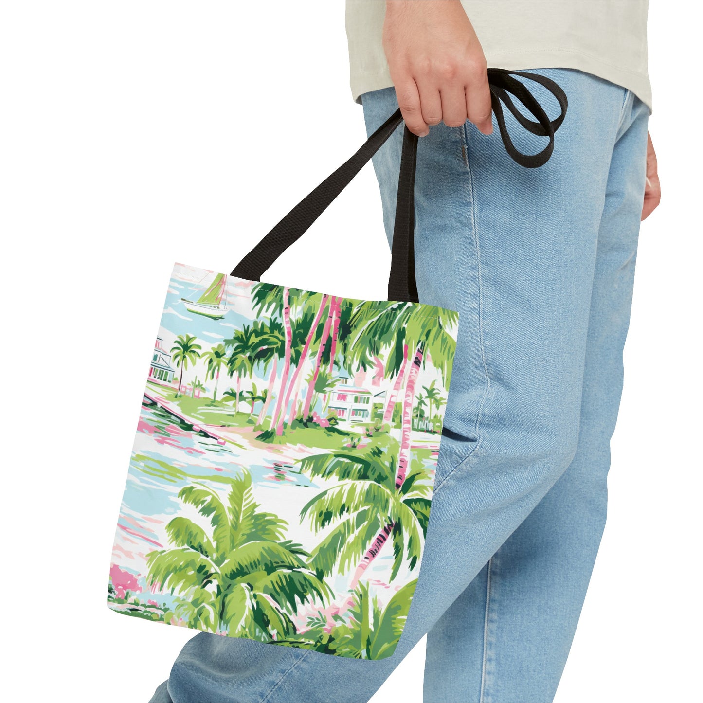 Preppy Tropical Villa Tote Bag
