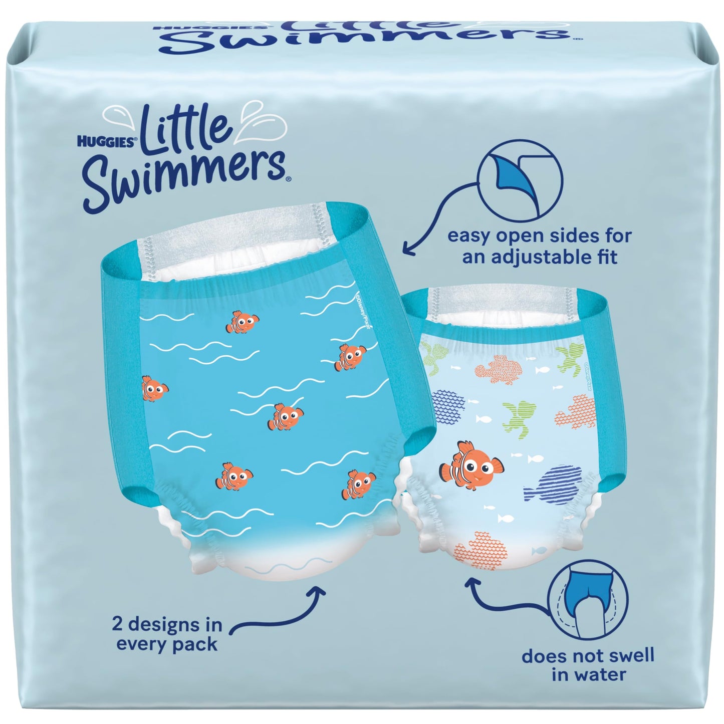 Huggies Little Swimmers Disposable Swim Diapers, Size 5-6 (32+ lbs), 34 Ct (2 packs of 17), Packaging May Vary