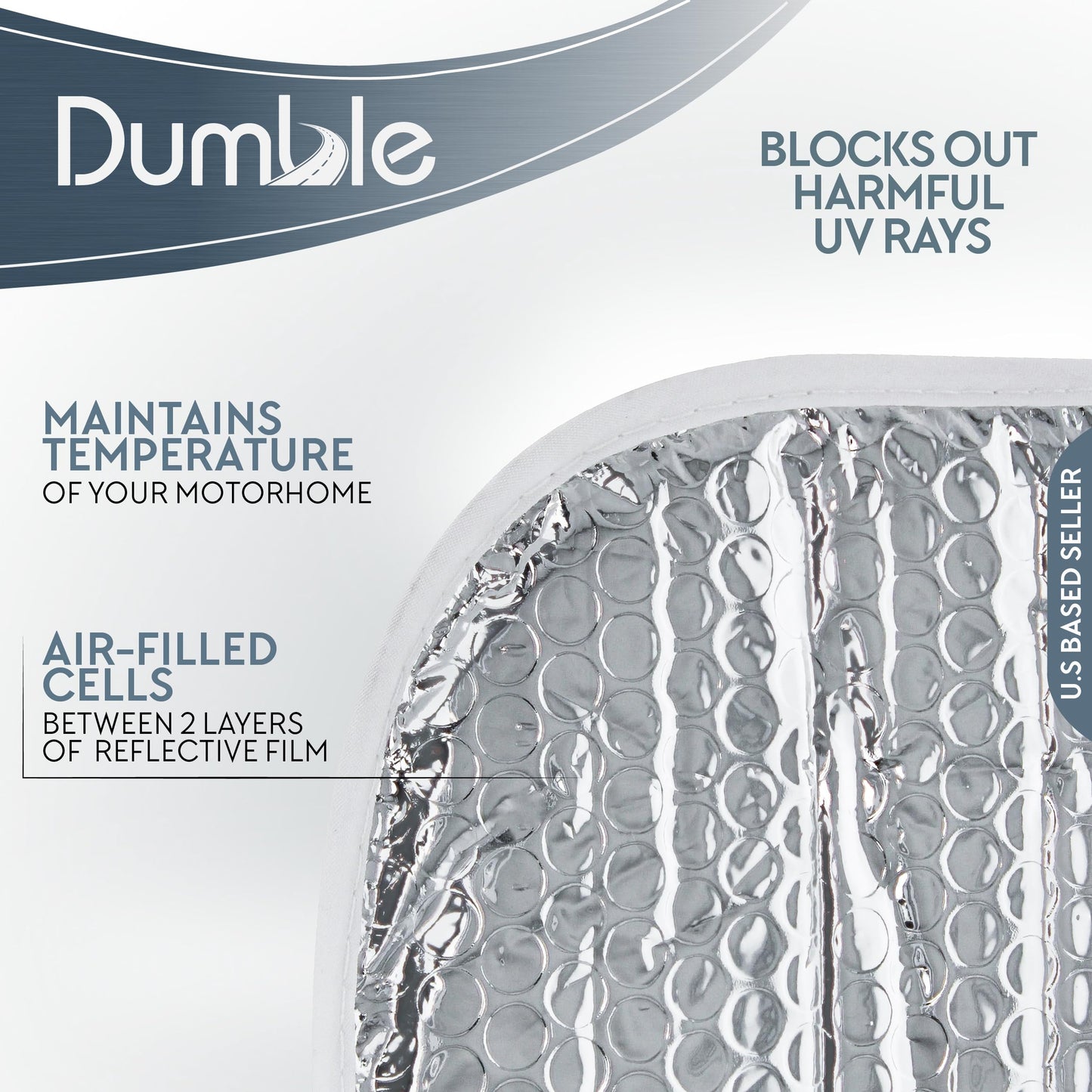 Dumble RV Window Shade Cover for Camper Door - 16x24 Inch Thin Shade RV Door Window Motorhome Accessories - Foil Insulation Reflective Window Cover