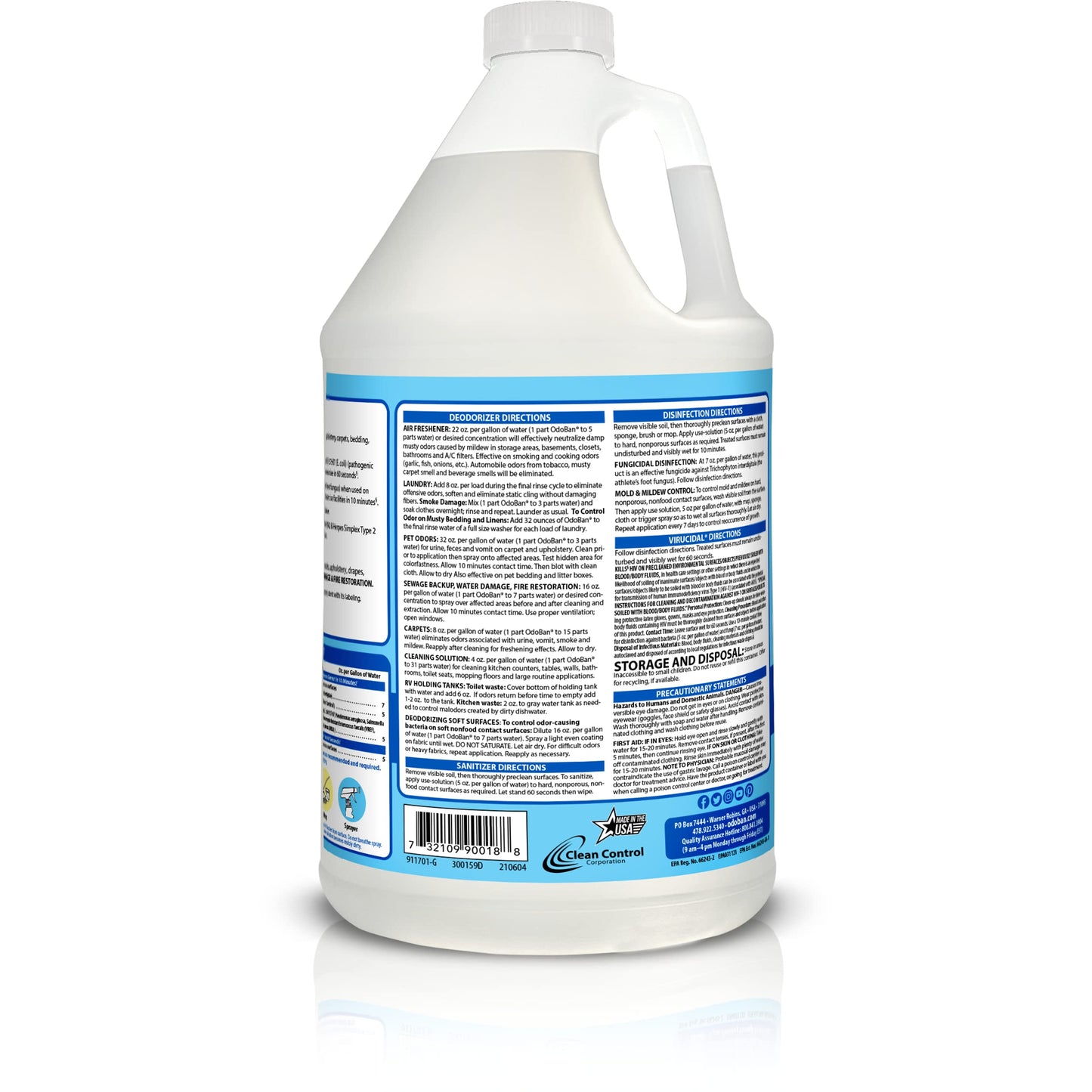 OdoBan Disinfectant and Odor Eliminator, Ready-to-Use 32 oz Spray Bottle and 1 Gallon Concentrate, Fresh Linen Scent