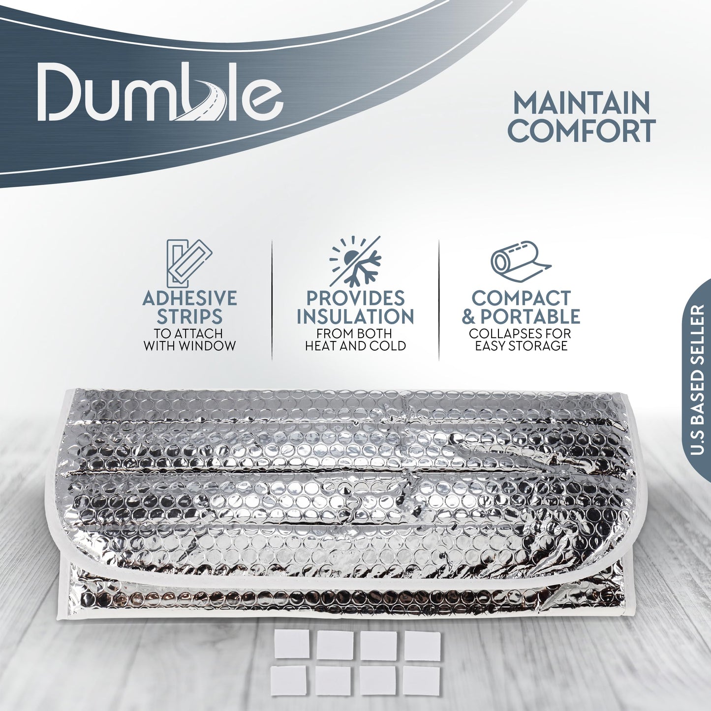 Dumble RV Window Shade Cover for Camper Door - 16x24 Inch Thin Shade RV Door Window Motorhome Accessories - Foil Insulation Reflective Window Cover