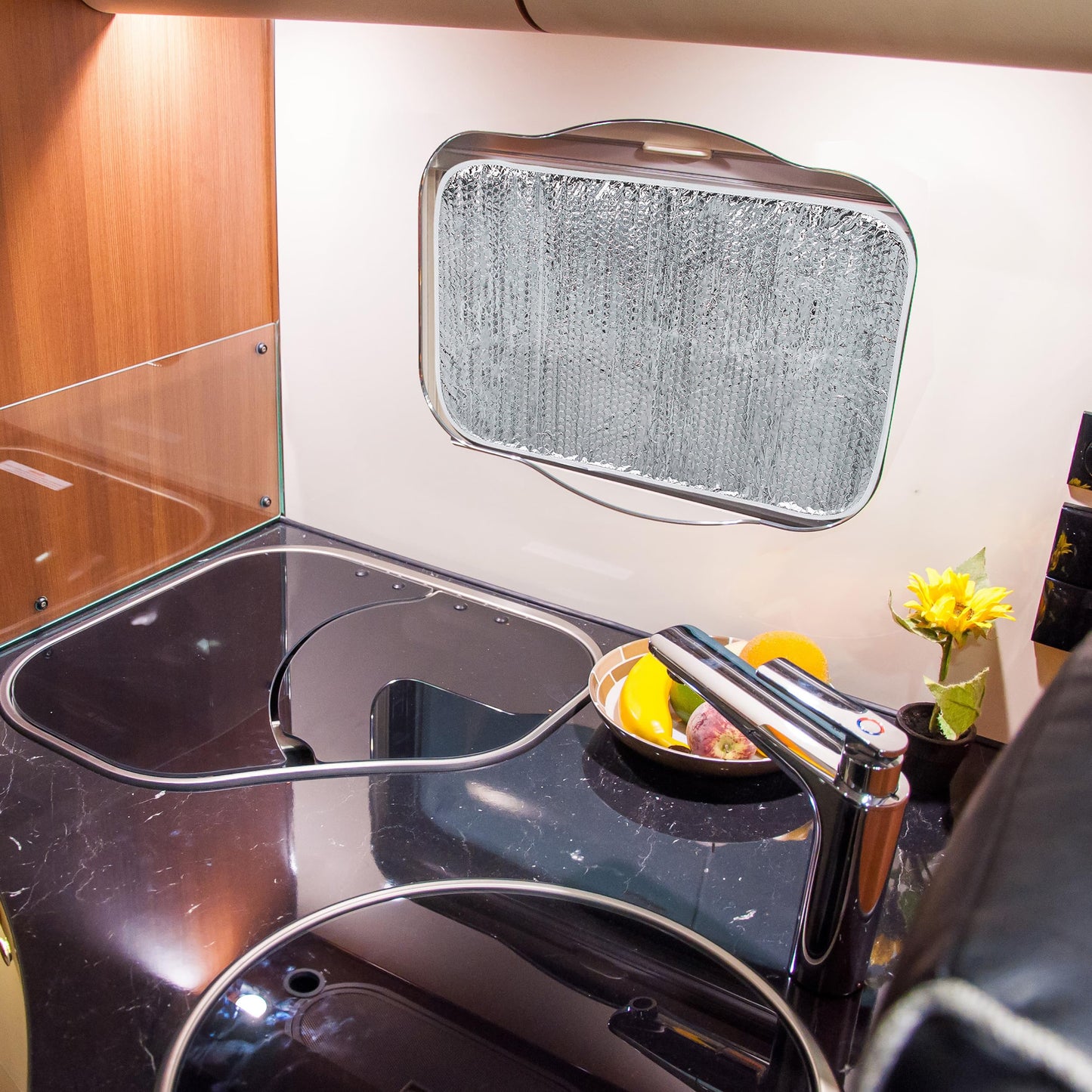 Dumble RV Window Shade Cover for Camper Door - 16x24 Inch Thin Shade RV Door Window Motorhome Accessories - Foil Insulation Reflective Window Cover