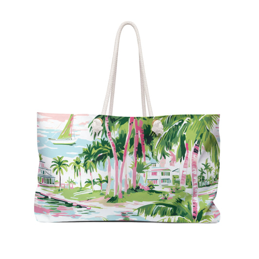 Preppy Tropical Villa Weekender Bag