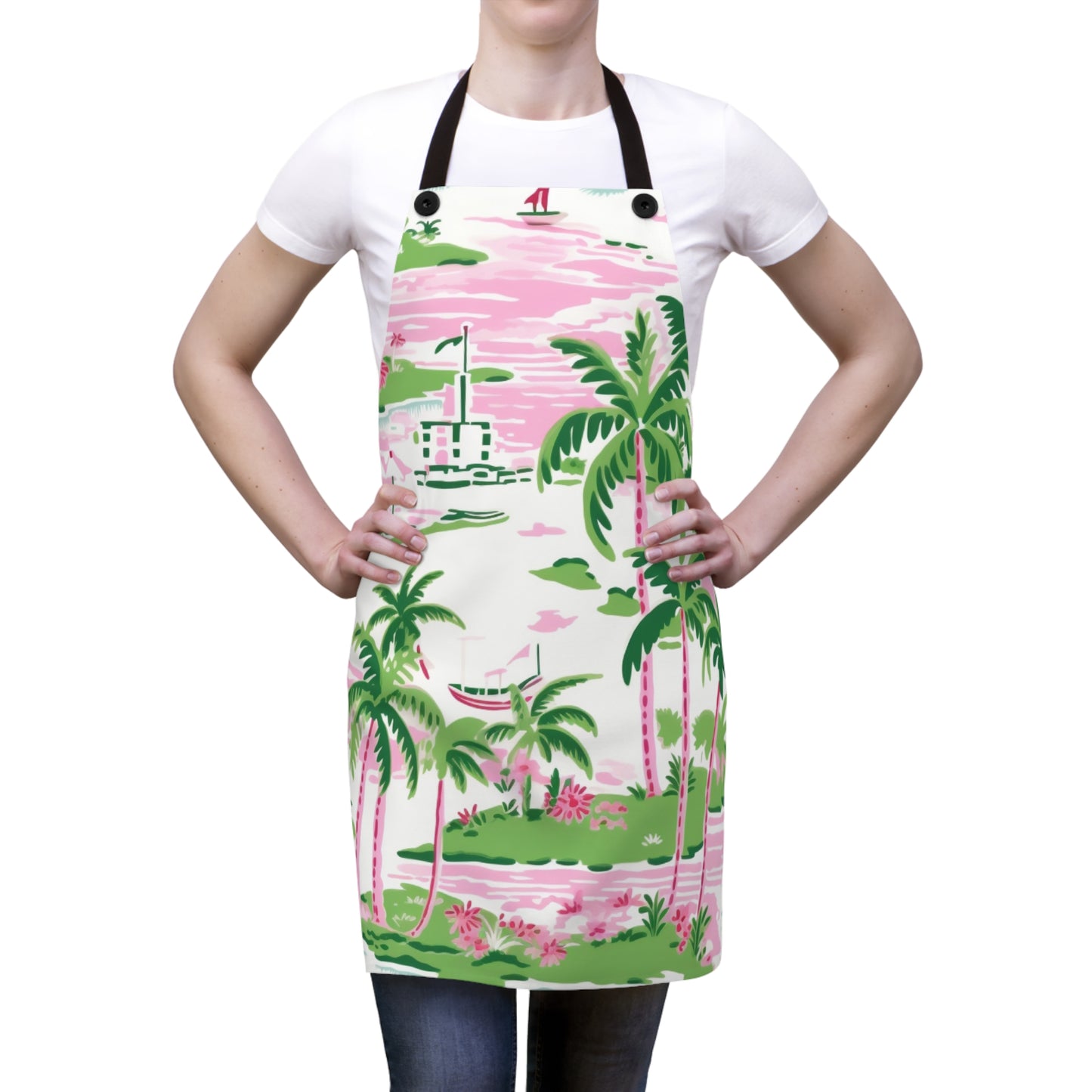 Preppy Tropical Pink Apron